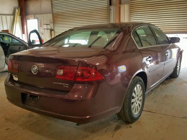 1G4HP57257U170825 - 2007 BUICK LUCERNE CX BURGUNDY photo 4