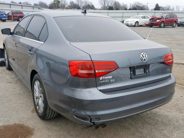 3VW3A7AJ7FM319196 - 2015 VOLKSWAGEN JETTA TDI GRAY photo 3