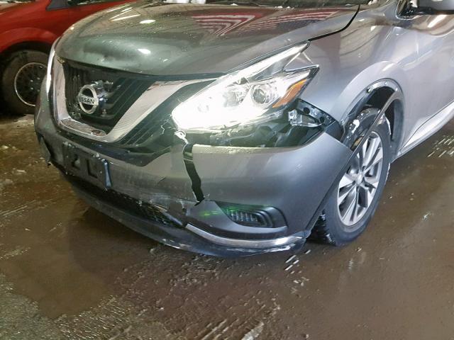 5N1AZ2MH4FN206984 - 2015 NISSAN MURANO S GRAY photo 9