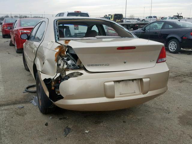 1C3EL46X21N540404 - 2001 CHRYSLER SEBRING LX TAN photo 3