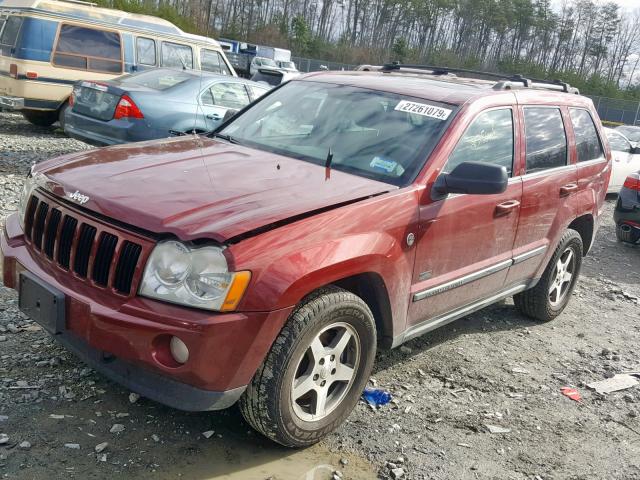 1J8HR48P37C697022 - 2007 JEEP GRAND CHER BURGUNDY photo 2