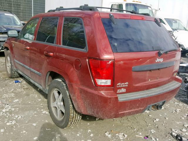 1J8HR48P37C697022 - 2007 JEEP GRAND CHER BURGUNDY photo 3