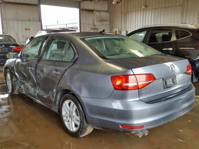 3VW2K7AJ7FM244234 - 2015 VOLKSWAGEN JETTA BASE GRAY photo 3