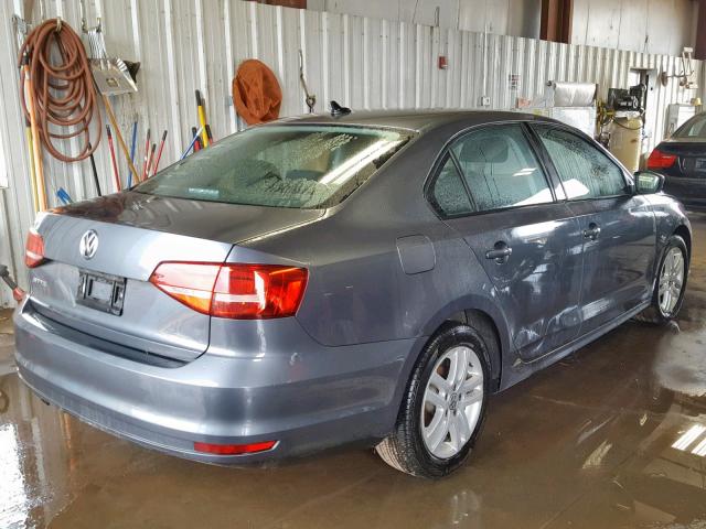 3VW2K7AJ7FM244234 - 2015 VOLKSWAGEN JETTA BASE GRAY photo 4