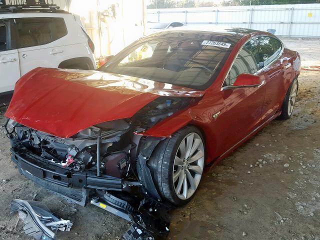 5YJSA1E23GF143994 - 2016 TESLA MODEL S RED photo 2