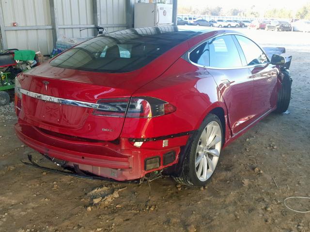 5YJSA1E23GF143994 - 2016 TESLA MODEL S RED photo 4