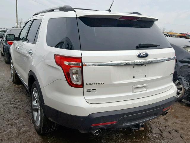 1FMHK8F8XBGA67865 - 2011 FORD EXPLORER L WHITE photo 3