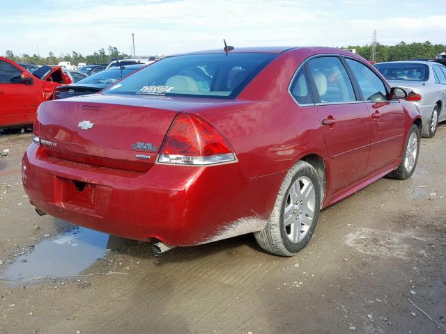 2G1WB5E32E1118219 - 2014 CHEVROLET IMPALA LIM RED photo 4