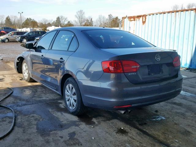 3VW1K7AJ3BM364747 - 2011 VOLKSWAGEN JETTA BASE GRAY photo 3