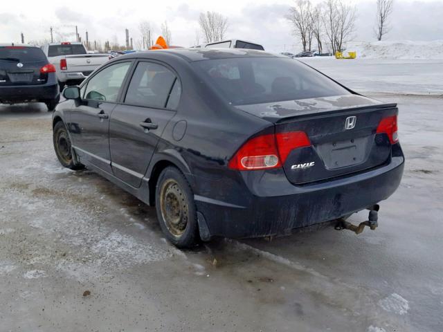 2HGFA15928H029724 - 2008 HONDA CIVIC EXL BLACK photo 3