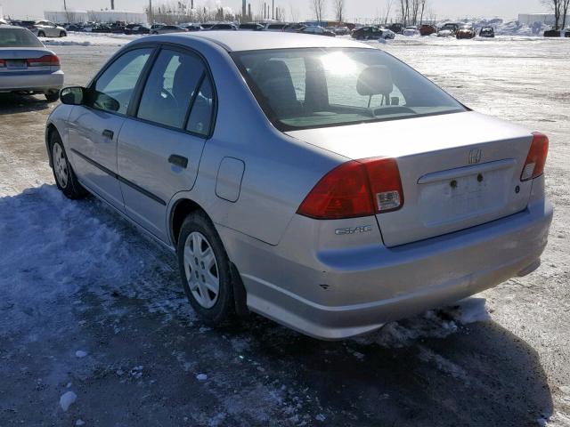 2HGES16195H001030 - 2005 HONDA CIVIC DX SILVER photo 3