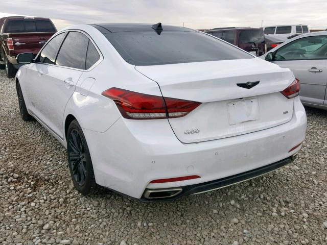 KMHGN4JE4JU264460 - 2018 GENESIS G80 BASE WHITE photo 3