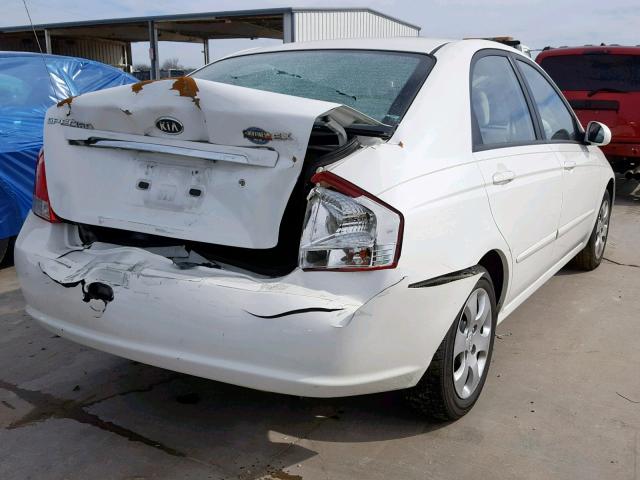 KNAFE221595607165 - 2009 KIA SPECTRA EX WHITE photo 4