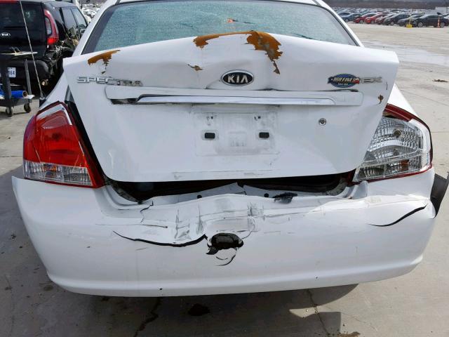 KNAFE221595607165 - 2009 KIA SPECTRA EX WHITE photo 9