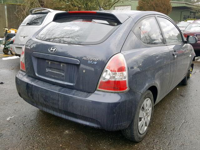 KMHCM3AC8AU176604 - 2010 HYUNDAI ACCENT BLU BLUE photo 4