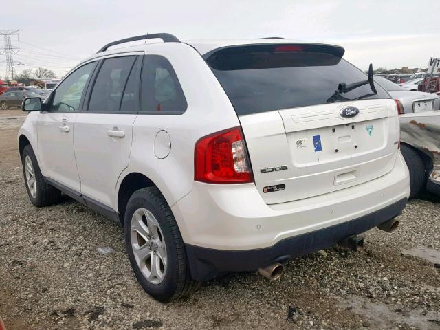 2FMDK3JC2DBC41127 - 2013 FORD EDGE SEL WHITE photo 3