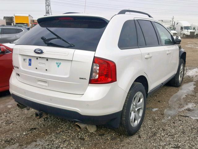 2FMDK3JC2DBC41127 - 2013 FORD EDGE SEL WHITE photo 4