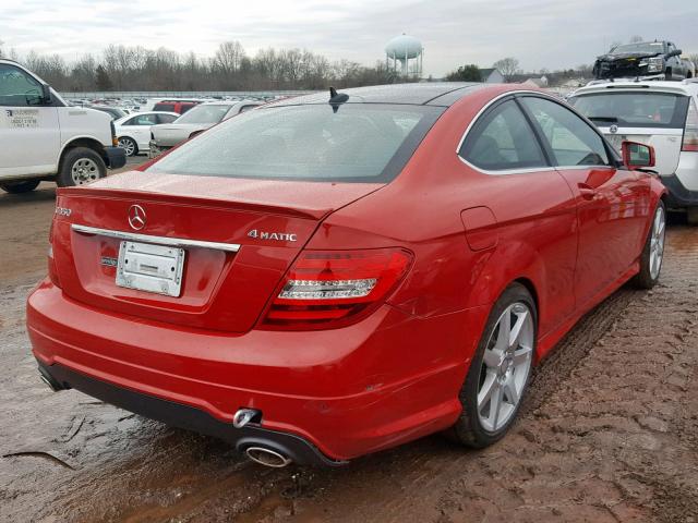 WDDGJ8JB8FG369110 - 2015 MERCEDES-BENZ C 350 4MAT RED photo 4