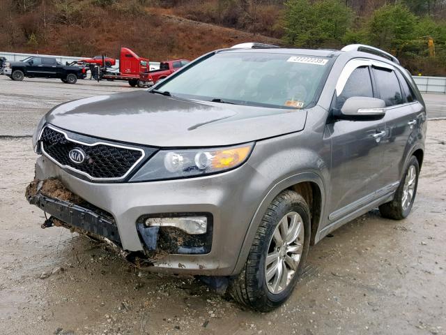 5XYKWDA29DG387081 - 2013 KIA SORENTO SX GRAY photo 2