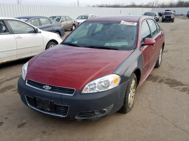 2G1WC57M791222763 - 2009 CHEVROLET IMPALA 2LT BURGUNDY photo 2