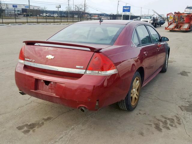 2G1WC57M791222763 - 2009 CHEVROLET IMPALA 2LT BURGUNDY photo 4