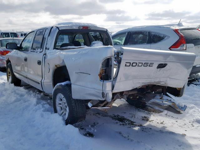 1B7GL2AX81S123290 - 2001 DODGE DAKOTA QUA SILVER photo 3