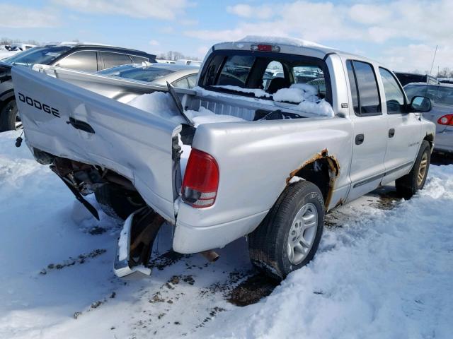 1B7GL2AX81S123290 - 2001 DODGE DAKOTA QUA SILVER photo 4