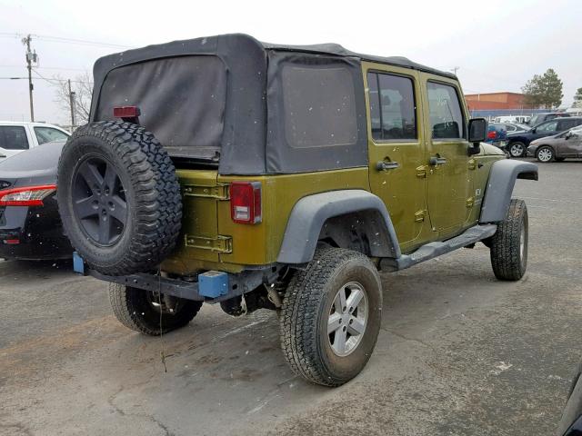 1J4GA39107L153327 - 2007 JEEP WRANGLER X GREEN photo 4