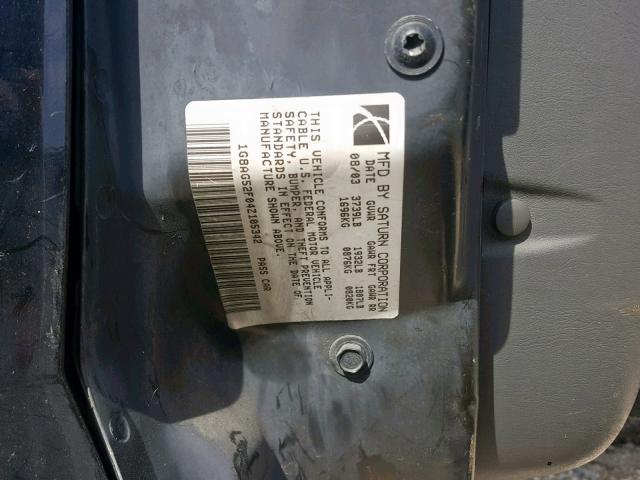 1G8AG52F04Z105342 - 2004 SATURN ION LEVEL BLACK photo 10
