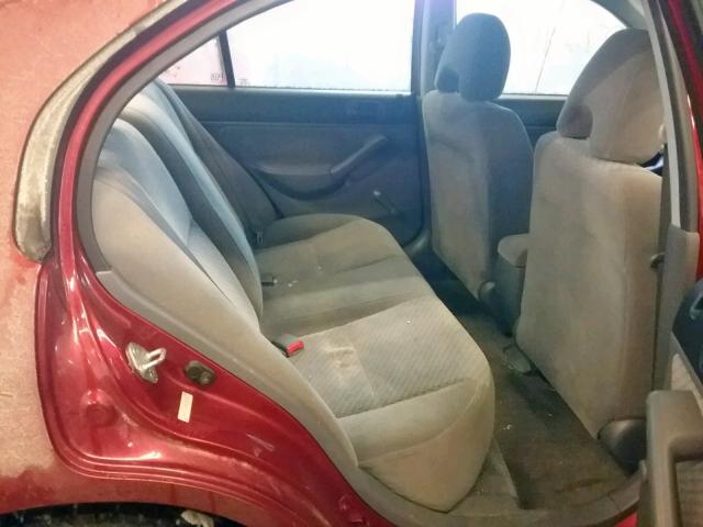 2HGES16395H028505 - 2005 HONDA CIVIC DX V RED photo 6