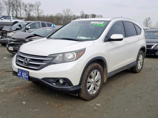 5J6RM3H72EL023391 - 2014 HONDA CR-V EXL WHITE photo 2