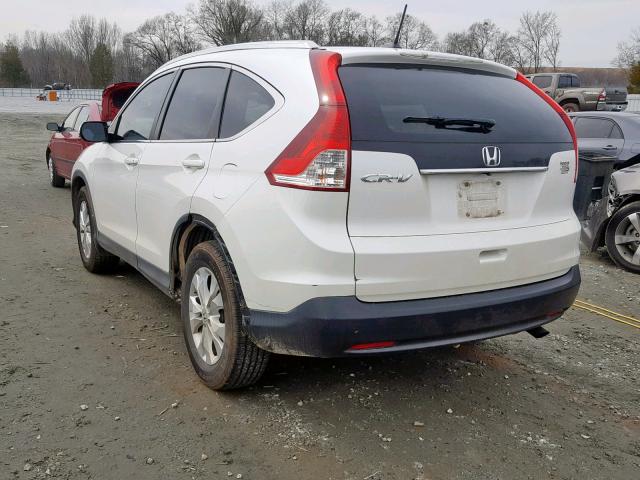 5J6RM3H72EL023391 - 2014 HONDA CR-V EXL WHITE photo 3