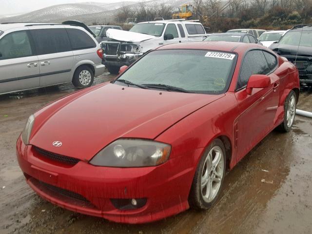 KMHHN65F66U213374 - 2006 HYUNDAI TIBURON GT RED photo 2