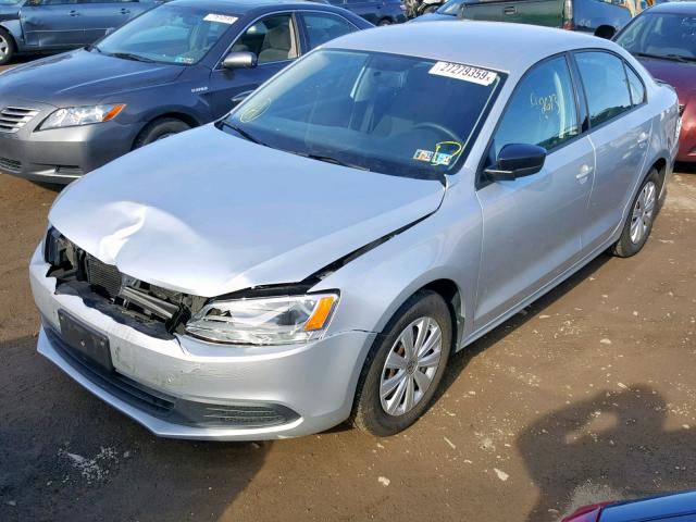 3VW2K7AJ3DM236113 - 2013 VOLKSWAGEN JETTA BASE SILVER photo 2