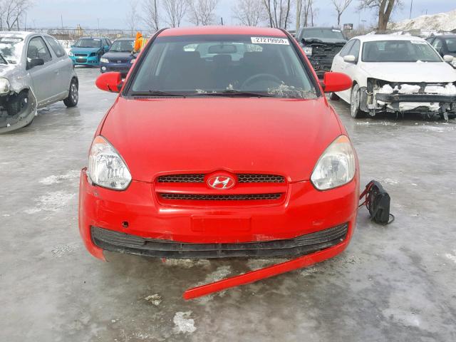 KMHCN35C99U106158 - 2009 HYUNDAI ACCENT SE RED photo 9