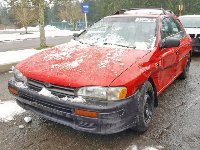 JF1GF235XRH840288 - 1994 SUBARU IMPREZA L RED photo 2