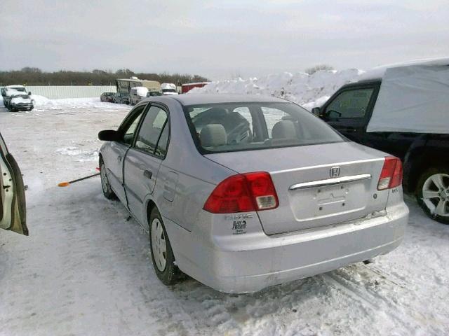 2HGES151X3H576364 - 2003 HONDA CIVIC DX SILVER photo 3