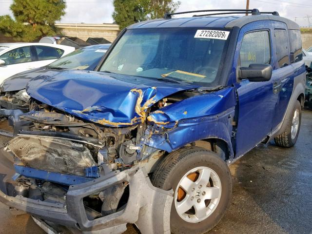 5J6YH28584L005386 - 2004 HONDA ELEMENT EX BLUE photo 2