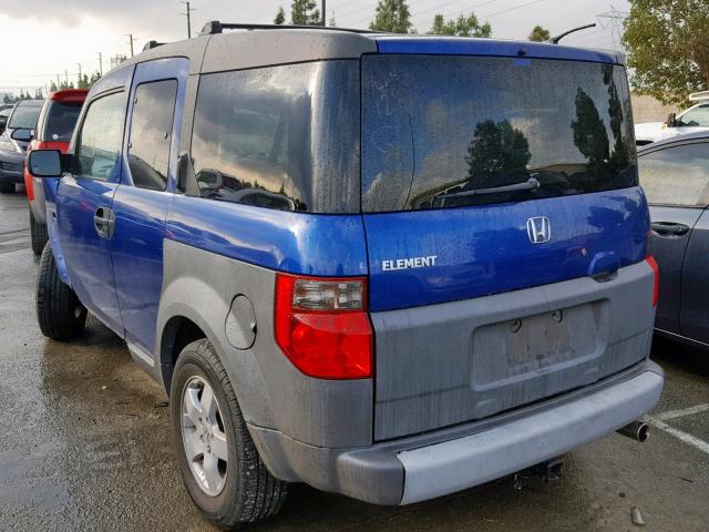 5J6YH28584L005386 - 2004 HONDA ELEMENT EX BLUE photo 3