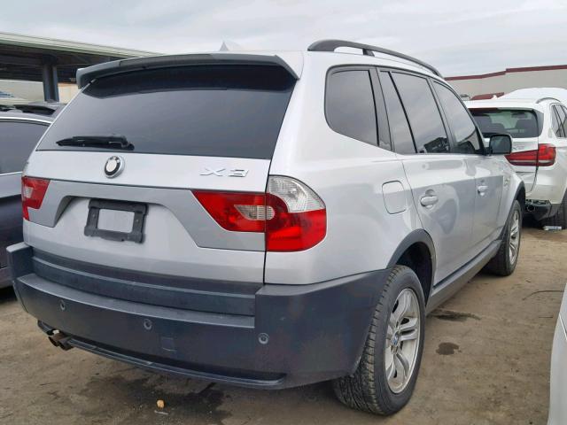 WBXPA93445WD19183 - 2005 BMW X3 3.0I SILVER photo 4