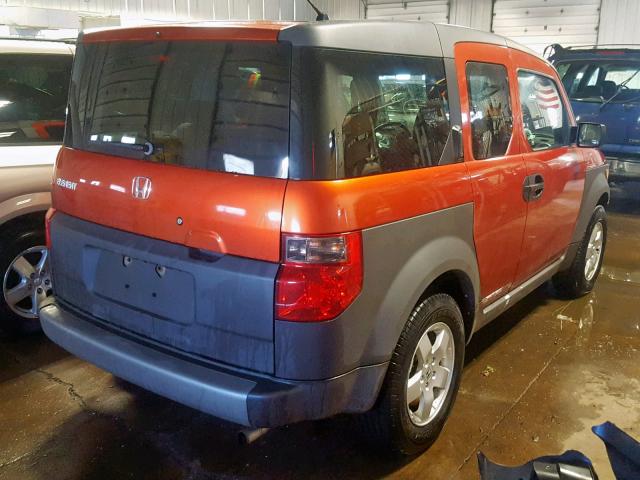 5J6YH286X4L017614 - 2004 HONDA ELEMENT EX ORANGE photo 4