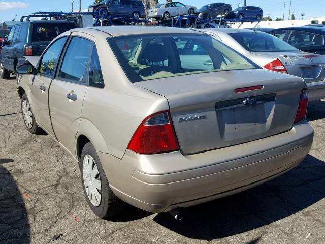 1FAFP34N57W157727 - 2007 FORD FOCUS ZX4 TAN photo 3