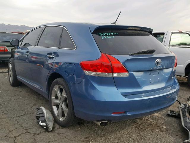 4T3BK3BB9AU035801 - 2010 TOYOTA VENZA BLUE photo 3