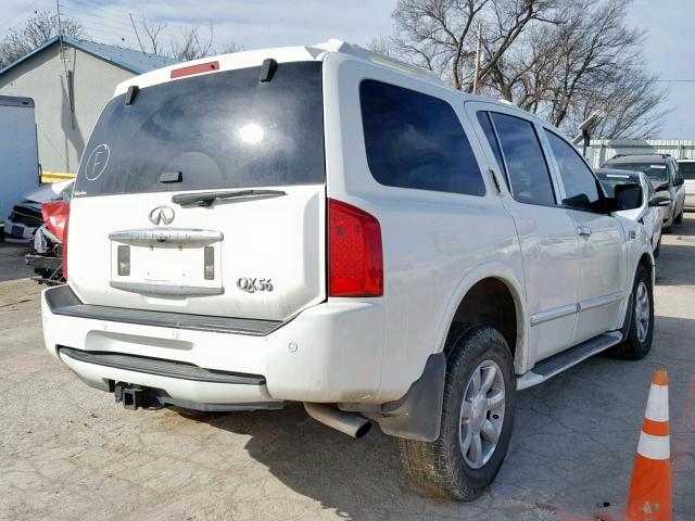 5N3AA08C14N802469 - 2004 INFINITI QX56 WHITE photo 4