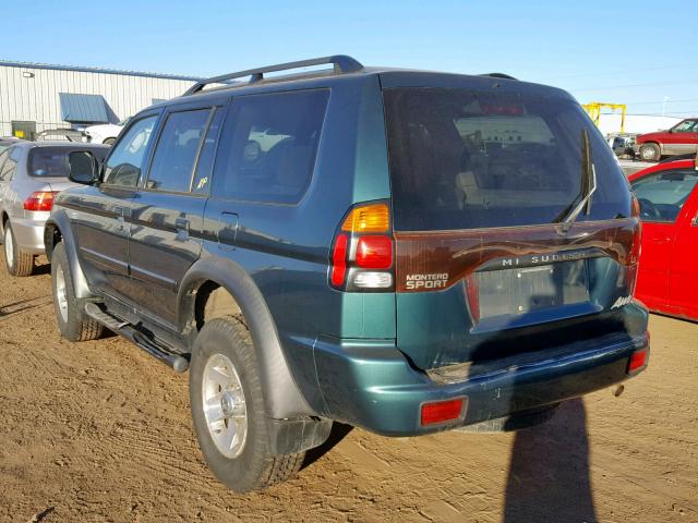 JA4MT21H33J035522 - 2003 MITSUBISHI MONTERO SP GREEN photo 3