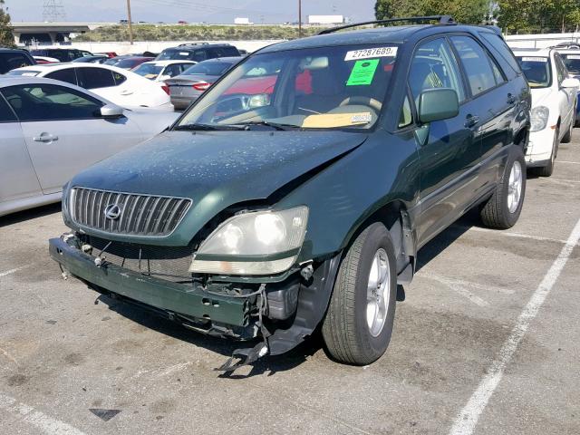 JT6HF10UXY0161470 - 2000 LEXUS RX 300 GREEN photo 2