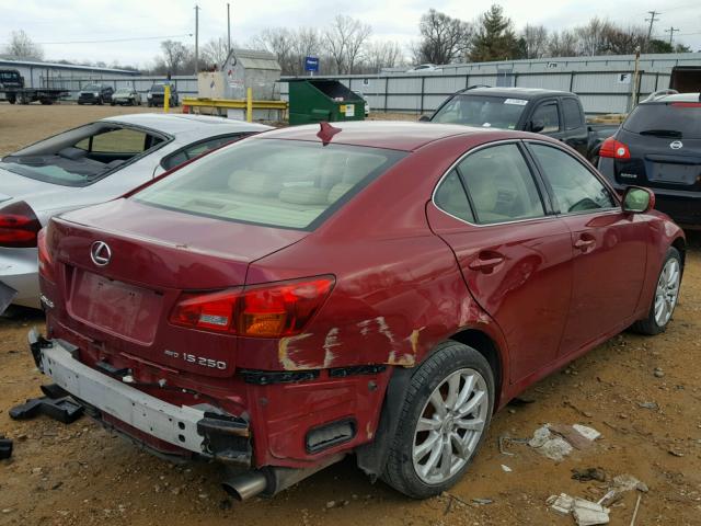 JTHCK262382025047 - 2008 LEXUS IS 250 RED photo 4