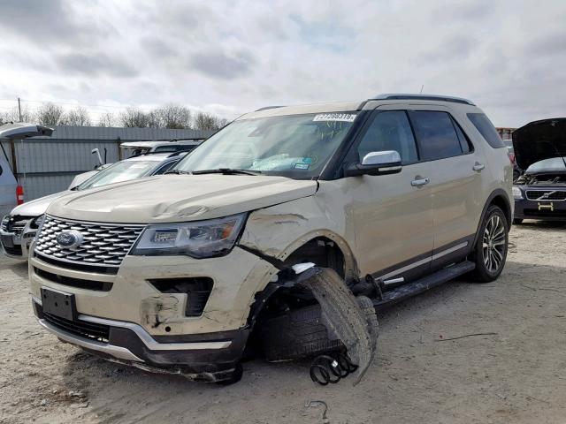 1FM5K8HT2JGA91497 - 2018 FORD EXPLORER P WHITE photo 2