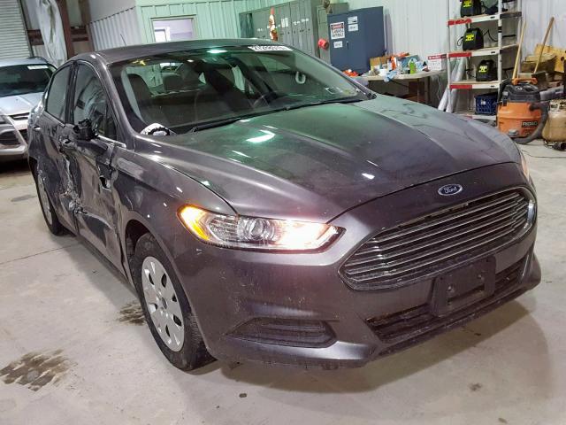 3FA6P0G71DR154415 - 2013 FORD FUSION S GRAY photo 1