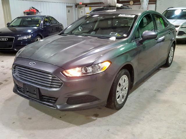 3FA6P0G71DR154415 - 2013 FORD FUSION S GRAY photo 2